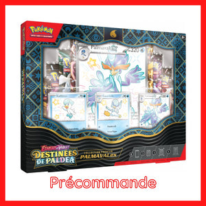 [Précommande] Coffret 8 Boosters - Collection Premium Flâmigator-ex, Miascarade-ex, Palmaval-ex EV4.5 [Destinées de Paldea] - POKEMON FR - PokéSquad